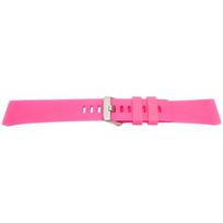 Bracelet - MY-MONTRE - Fitbit Versa/Versa 2 - Pink Silicone - Matte Steel Buckle - 210mm Spring Bars rožinė