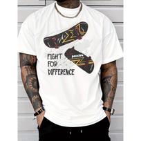 European sizes Men's T-shirt Casual Street Style Skateboard Passion Fight for Difference Graphic Print Sportswear Adults Men's Fashion Casual Wear S balta