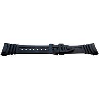 Bracelet de montre - MY-MONTRE - 18mm (compat. 577EA1, W96) - Polyuréthane noir - Boucle noire conforme nickel - Hypoallergénique juoda