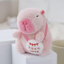 Exam Season Plush Capybara Doll Keychain Pendant Cute and Creative Girl Bag Decoration Student Graduation Gift rožinė