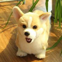 Kawaii Realistic Dog Plush Toy Soft Stuffed Husky/Corgi/Poodle/Tibetan Mastiff Doll Cartoon Birthday Christmas Gift for Children 35-38cm