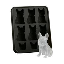 Reusable Silicone French Bulldog Ice Mold Easy Demoulding 6 Hole 3D Ice Tray Food-Grade Whiskey Ice Mold Bulldog Lover
