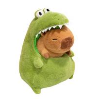 New Capybara With Green Dinosaur Plush Doll Cute Soft Stuffed Animals Capibara Anime Toy Kawaii Plushie Christmas Gift 30cm