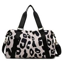 Oxford Fitness Shoulder Bag Large Capacity Luggage Handbag Cute Leopard Print Duffle Bag  Sports juoda
