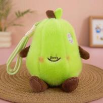 Cartoon Plush Pig & Fox Keychain: Cute Bag Charm with Fruit Pendant 15cm (with fragrance beads) kriaušė