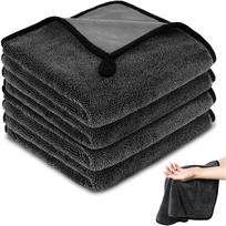 4 Pièces Chiffon Microfibre Voiture, 30 x 30 cm Chiffon Total Clean Miro Micro Fibre Sechage Voiture pour Verre Maison Cuisine Salle de Bain 4PCS