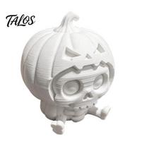 Halloween Pumpkin Figurine Skull Ornament, Hollow Ghost Face Design, 3D Printed Unique Decor Detailed Layered Figurine, for Desktop Display And Gifts balta