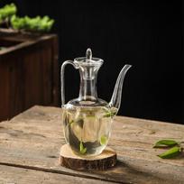 WEIMINGNUO Glass Teapot with Handle, Heat-Resistant Glass Gongfu Teapot, Compatible with Electric Ceramic Stove, 550ml Tea Cup
