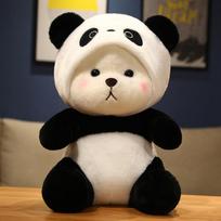 26-60cm Cosplay Black White Panda Teddy Bear Plush Toy Stuffed Cartoon Animsl Dressing Cute Bear Plushie Gift For Kids Birthday 20cm juoda