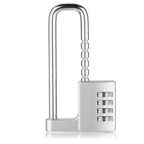 Adjustable Lengthened U-shaped Lock 4Digit Password Lock Head Retractable Code Lock  Suitcase sidabras