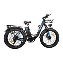 LOOKROAD Elektrinis riebalinis dviratis su žemu rėmu, 1500W 80Nm variklis 48V20Ah ilgas nuotolis, 26×4.0 visureigis Ebike 21 pavara su laikymo krepšiu juoda