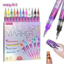 3d Gel Nail Supplies Nail Polish Pens Nail Point Graffiti Dotting Pen Drawing Painting Liner Brush for DIY Nail Art