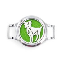 25mm Zinc Alloy Diffuser Locket With PU Leather Wrap Bracelet for Women Men Perfume Bangle With 10pcs Pads red