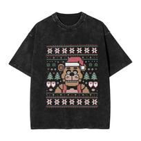 Mens FNAF At Freddys TShirts  Tees Beach Y2K Funny Short Sleeves T Shirt Round Neck Hippie Print Tshirt Hot Sale 2XL