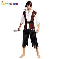 Elegantiškas piratų kapitono kostiumas vyrams, pagamintas iš aukščiausios kokybės poliesterio audinio, skirtas cosplay
