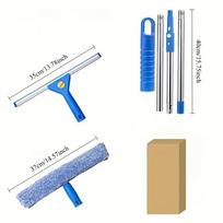 Professional Window Squeegee Cleaner Detachable Glass Cleaning Tool with 134.62 Cm Stainless Steel Pole for Car Home Windows
