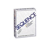 SEQUENCE is a tilematching card game featuring brightly colored pieces and a game mat, with a classic game design.