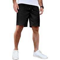 Men's Casual Drawstring Pocket Shorts L juoda