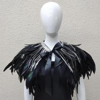 Gothic Feather Shawl Stage Makeup Ball Costume Accessories One Size juoda