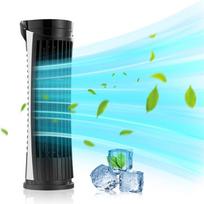 Wadada 10  Bladeless Tower Fan, Oscillating with Remote, 3 Speeds, Timer, Quiet for Bedroom Office Desk (Black)