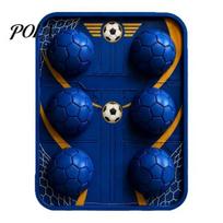 Whiskey Ice Cube Mold 3D Soccer Mold, 6 Cavity Large Slow-Melting Tray, Novelty Reusable Ball for Bourbon Cocktails Leak-proof mėlyna