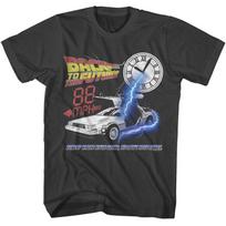 Back To The Future Movie Clock Face Lightning Bolts 88 MPH Men's T Shirt M