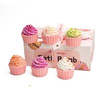 Kusuo Cake Bath Bomb Gift Set: Essential Oil Bubble Bath Bombs (80g each, 6 Pack) - Rose Scented Bath Salt Balls Birthday Gift Box 80g*6