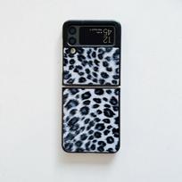 For Samsung Galaxy Z Flip 3 4 Case Winter Fur Leopard Print For Samsung Z Flip 4 Z Flip3 5g Folding Shockproof Hard Back Cover Galaxy  Z Flip 4