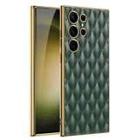 „Samsung Galaxy S24 Ultra Plus Case“ prabangus galvanizuotas paprastos odos minkštas silikoninis „viskas įskaičiuota“ atsparus smūgiams dėklas for Galaxy S24 Ultra&case only(no pen) žalia