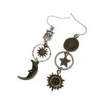 Elegant Sunflower Drop Earrings Asymmetrical Sun and Moon Ear Pendants Accessories Jewelry for Fashion Enthusiasts 1