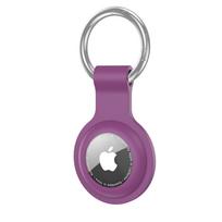 Vandeniui atsparus silikoninis apsauginis dėklas Apple Airtag - nuo pametimo raktų pakabukas Airtag tamsiai violetine spalva