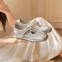 Velcro sports Mary Jane shoes women's hollow ugly cute casual ballet style shoes 35 sidabras
