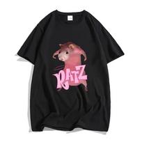 Ratz Pink Mouse Cartoon T-shirt 100% Cotton Casual Short Sleeve Men Tee-shirt Summer Male Round Neck Tshirt Fashion Man Clothing S juoda