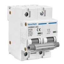 Heschen DC Miniatiūrinis automatinis jungiklis, HSB6C-DC, 2 polių, DC500V 125A, saulės kolektorių valdikliams, 35 mm DIN bėgelio montavimas, PV sistemoms ir saulės energijai