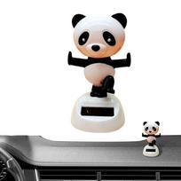 Car Dancing Doll Cartoon Panda Swinging Doll Solar Panels Auto Interior Decoration for Work Areas Cars Bedrooms and Homes france