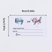 10/20/50/100Pcs Gender Reveal Party Voting Cards Boy or Girl Vote Gender Reveal Game Cards Baby Shower Party Supplies Blue Pink 10Pcs