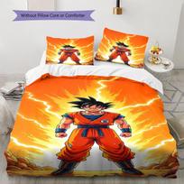 Son Goku Rašto Patalynė, Antklodės Komplektas Antklodės Užvalkalas Pagalvės Užvalkalas Namų Gimtadienio Dovana (1 * antklodės užvalkalas + 2 * pagalvės užvalkalai, be šerdies) 135x200cm