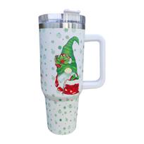 Christmas Tumbler 40 Oz, Merry Christmas Tumbler With Handle And Straw, 40oz Tumbler Maintains Cold Heat And Ice For Hours One Size