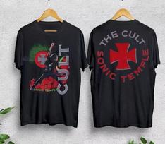 Vintažinis 1989 m. The Cult sonic temple marškinėlis su koncertų datos spausdinimu, unisex medvilninis T-shirt, unisex T-shirt XXXXL