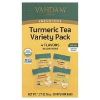 VAHDAM India, Infusions, Herbal Tea, Turmeric Variety Pack, Caffeine Free, 20 Infusion Bags, 36g (1.27oz)