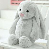 Žavingas pliušinis žaislas triušis Bonnie 28cm juoda/pilka spalva