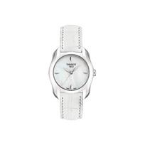 TISSOT Fashion Collection Quartz Movement Women's Watch 26mm White Dial Stainless Steel Case Leather Strap T023.210.16.111.00 Regular Watch Box gray