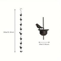Bronze Bird Shape Drainage Chain Villa Rainwater Chain Bird Wind Chimes Iron Decoration Length 2.4m bronza