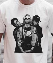 Nirvana Kurt Cobain marškinėliai Roko grupė ant Premium Vintage juodos spalvos patogios medvilnės marškinėlių XL gray