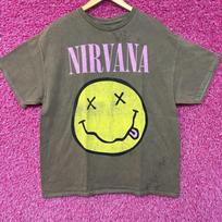 Nirvana Never Mind mineral wash Smiley Face Tshirt size large S