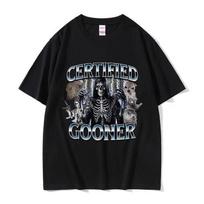 Funny Certified Gooner Screaming Possum Meme T Shirts Men Vintage Fashion Short Sleeve T-shirt O-Neck Unisex Cotton T-shirt -... S įvairiaspalvis