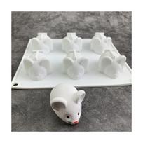 Creative 1 Pcs Cute Shape Mouse Mold Mousse Cake Dessert Baking Chocolate Silicone Mould Kitchen Fondant Cake Decorating Tool gray