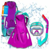 Diving Set: Mask With Snorkel, Swimming Goggles + Fins