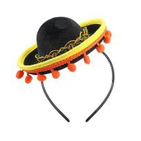 Dia De Muertos Hat Sombrero Headband Mexicans Festival Costume Hairband Easy Wear Carnivals Headdress for Adult Kids Pet oranžinė
