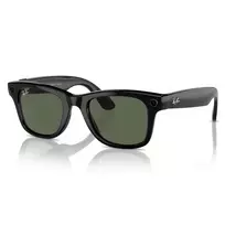META Ray-Ban Wayfarer Smart Glasses Glossy Black, G-15 Green Lens
